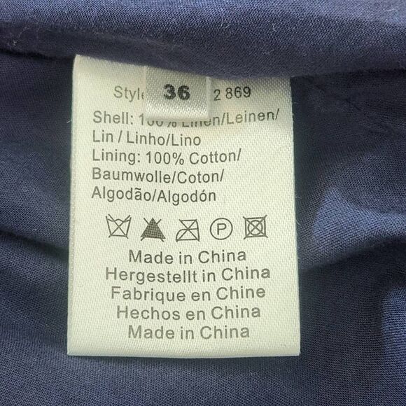 Day Birger et Mikkelsen Blue Chambray Distressed Linen Jacket Size Small 36 - Picture 10 of 11